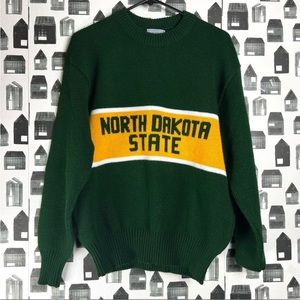 VINTAGE North Dakota Collegiate Knit Sweater - Wear A Knit - Made in USA